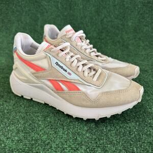 Reebok Classic Legacy AZ GX2819 Womens 7 1/2 Casual Shoes White Orange Sneaker